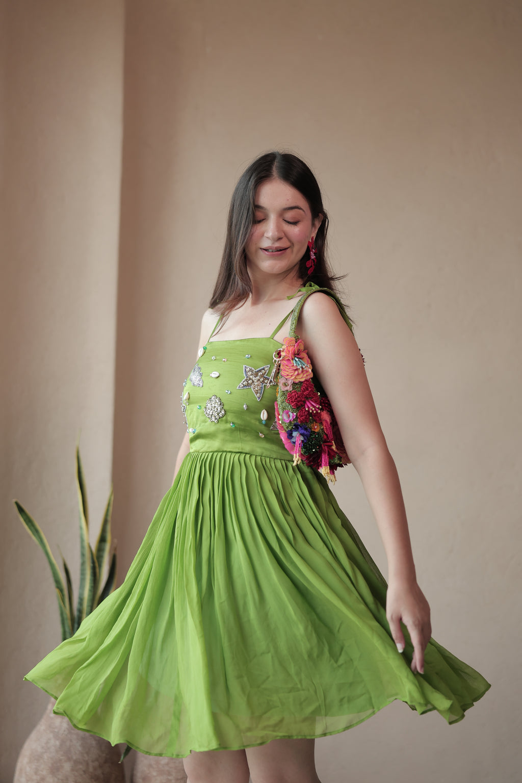 Mermaid Off Duty Dress in Matcha Green