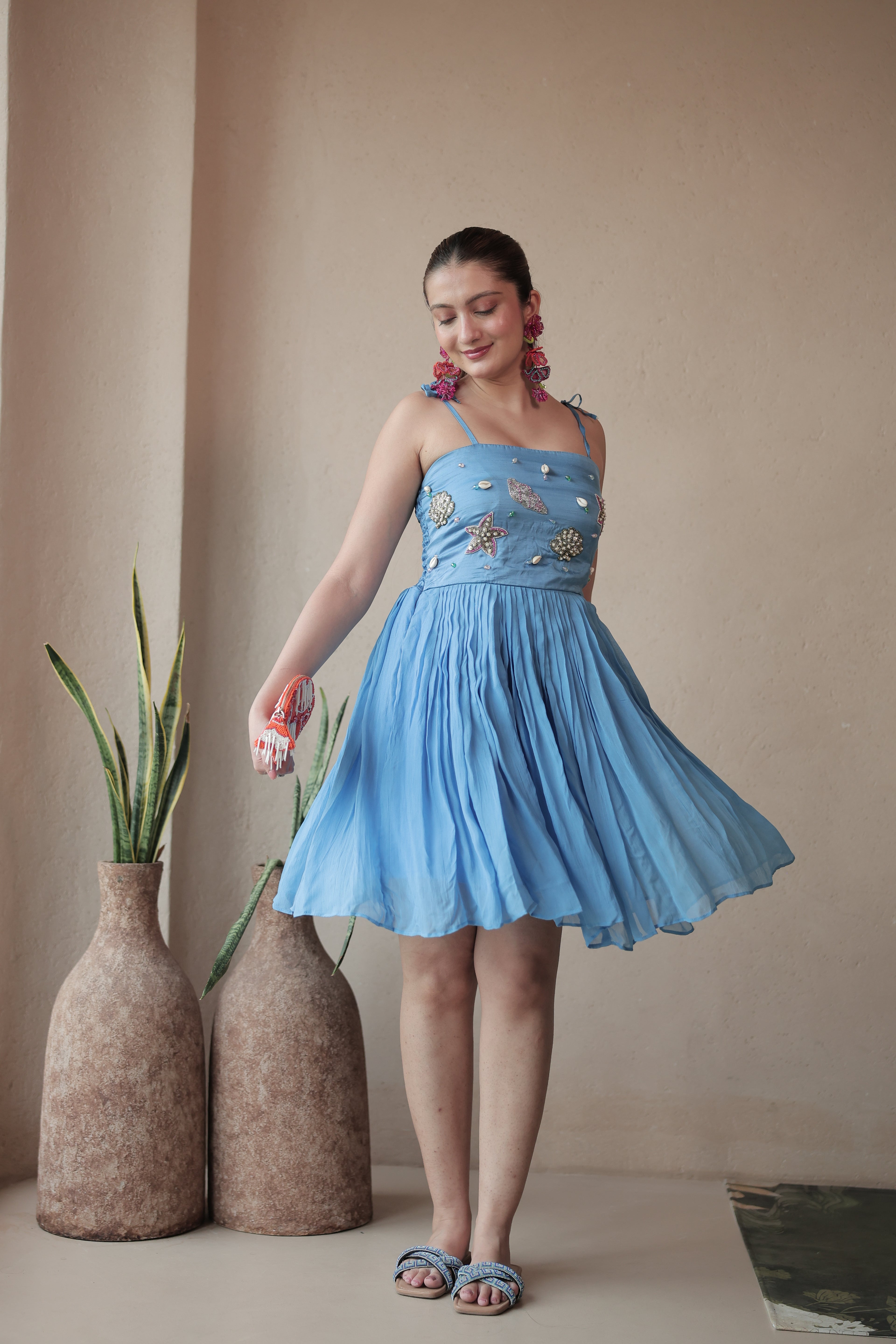 Mermaid Off Duty Dress in Angel Blue