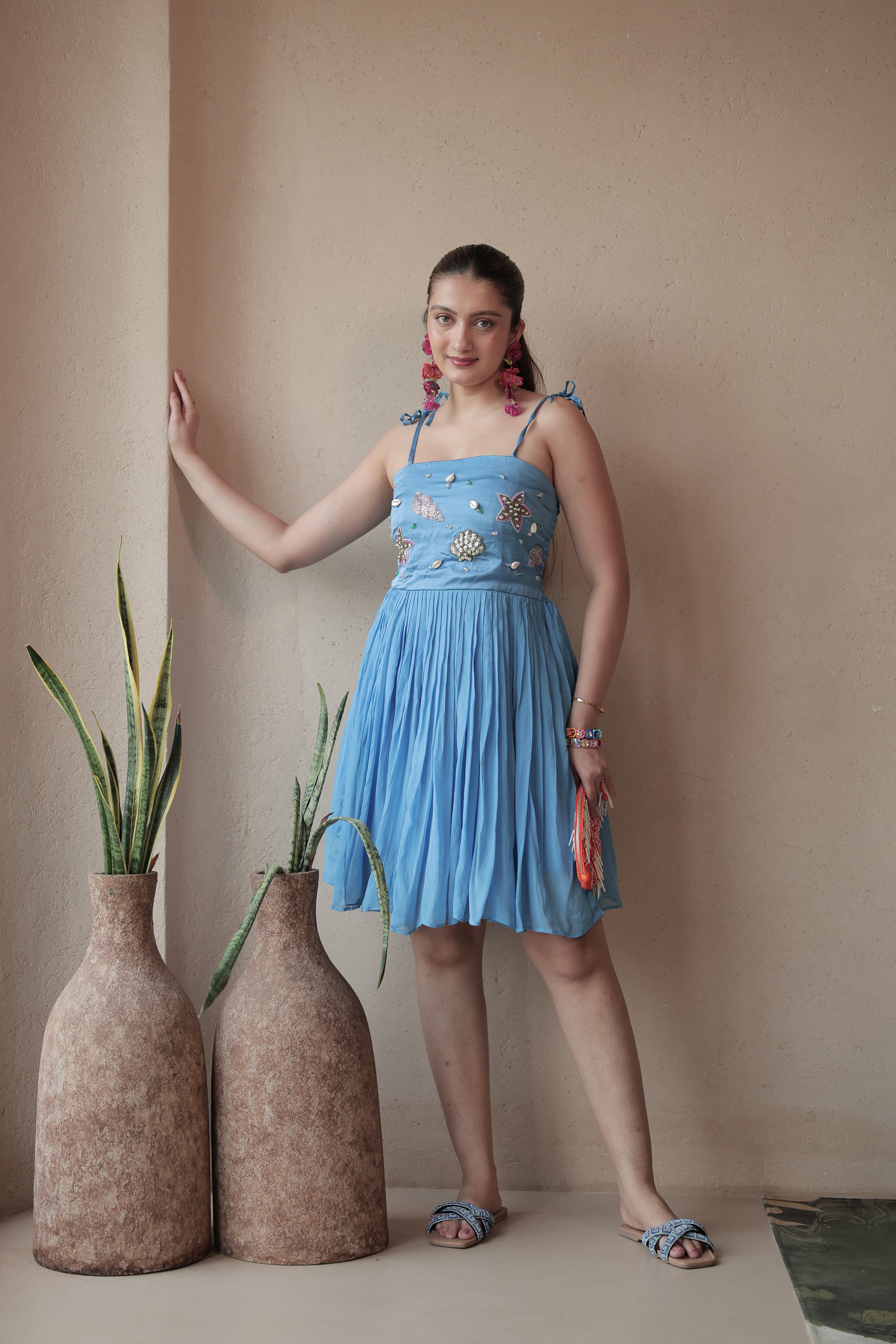 Mermaid Off Duty Dress in Angel Blue
