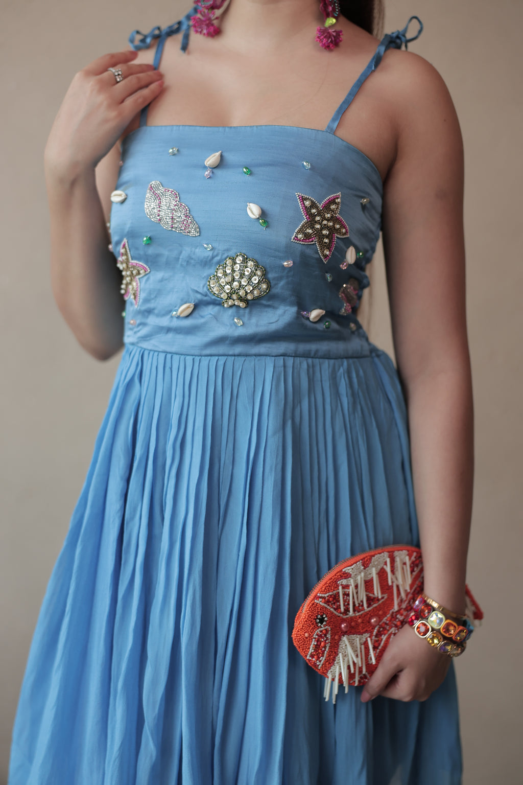 Mermaid Off Duty Dress in Angel Blue