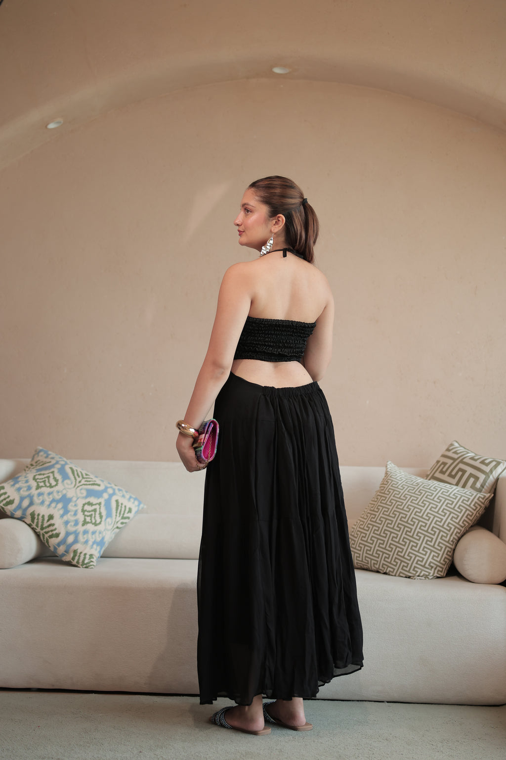 Summer Trinkets Maxi dress in After Dark Black