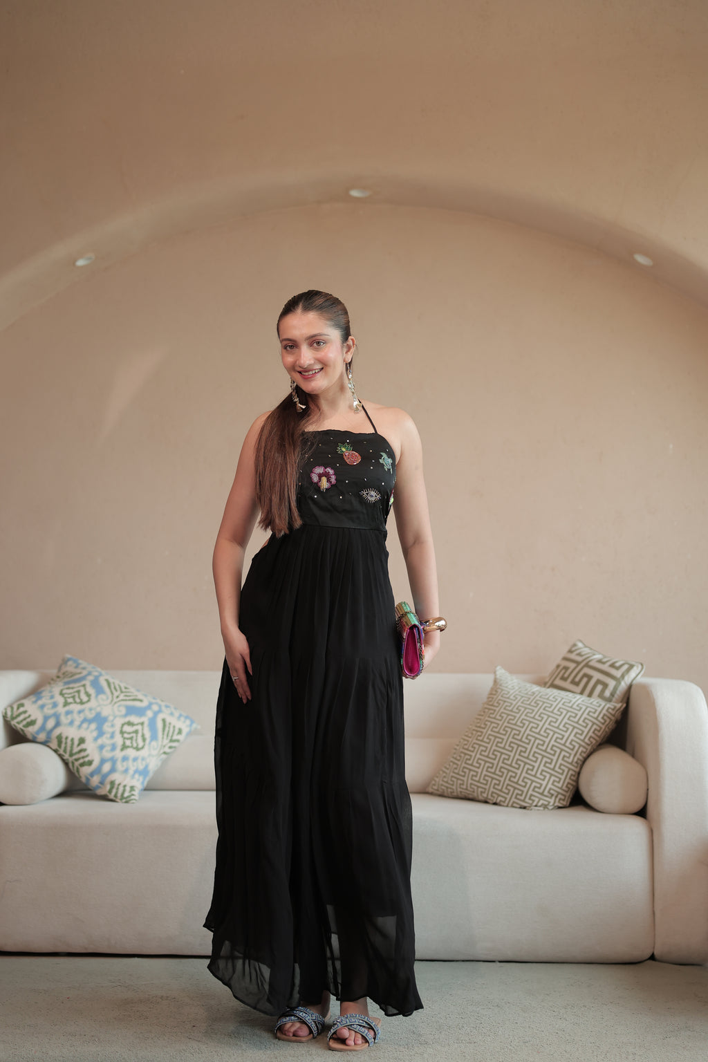 Summer Trinkets Maxi dress in After Dark Black