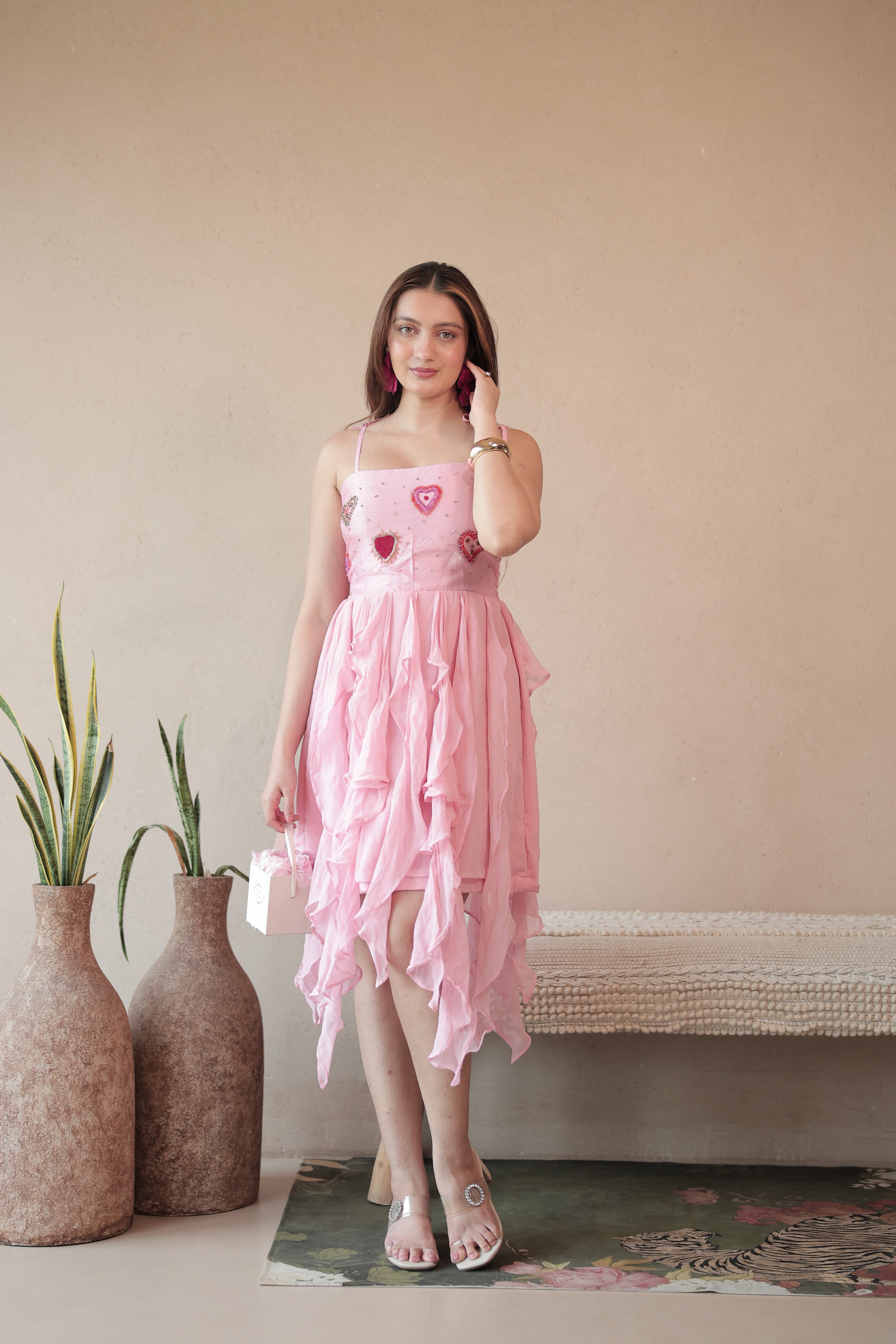 I Heart You Dress in Bubblegum Pink