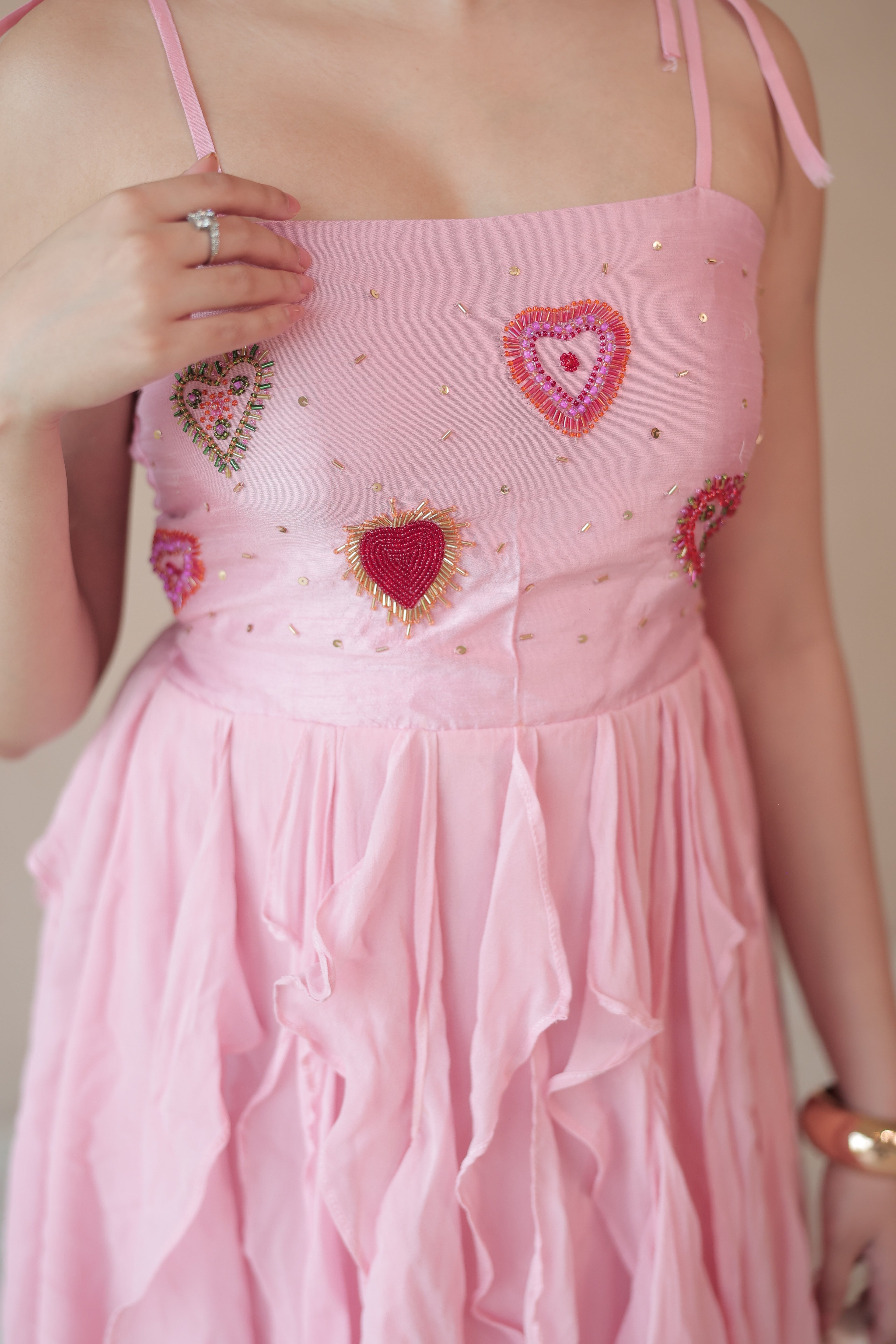 I Heart You Dress in Bubblegum Pink