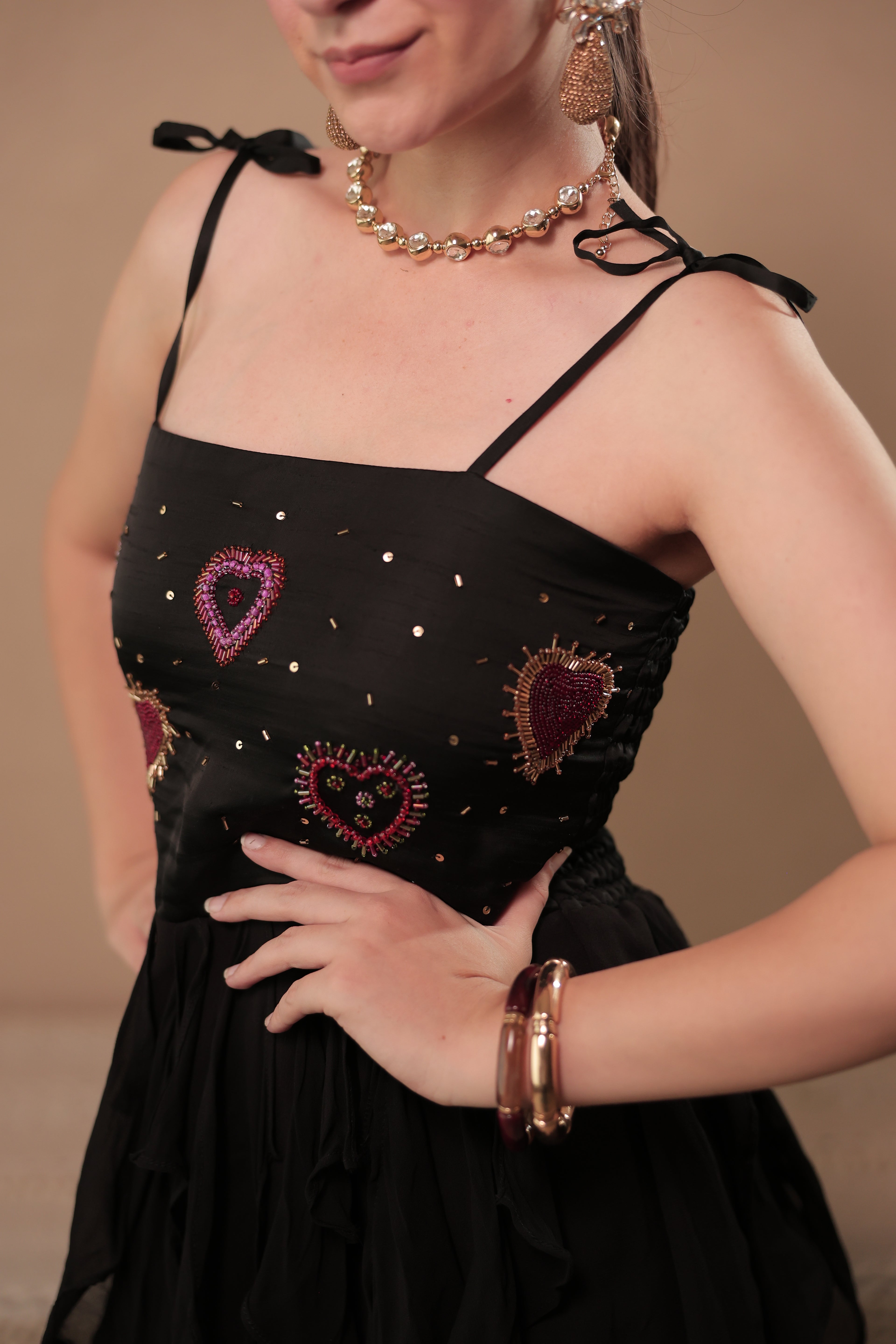 I Heart You Dress in After Dark Black