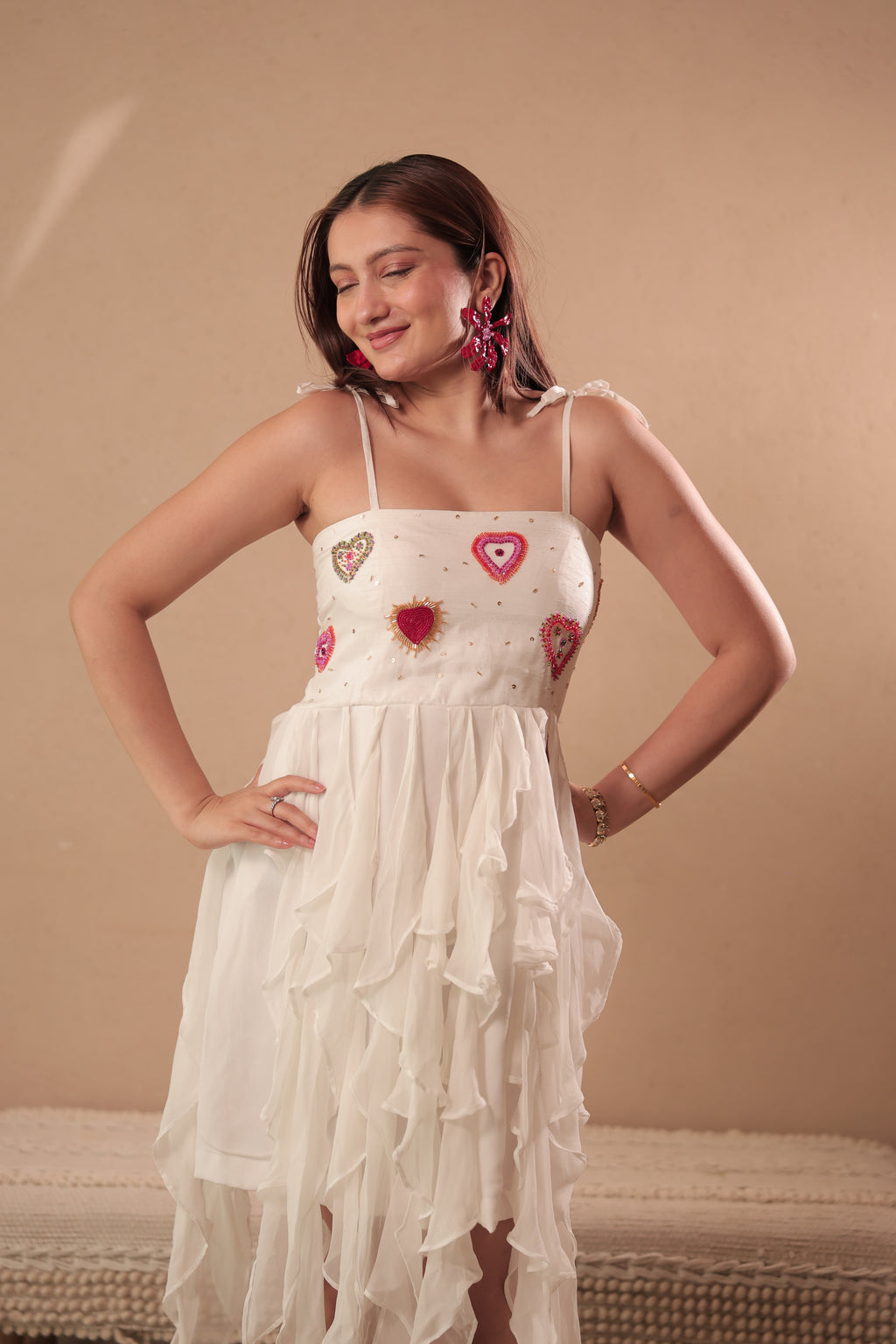 I Heart You Dress in Marshmallow White