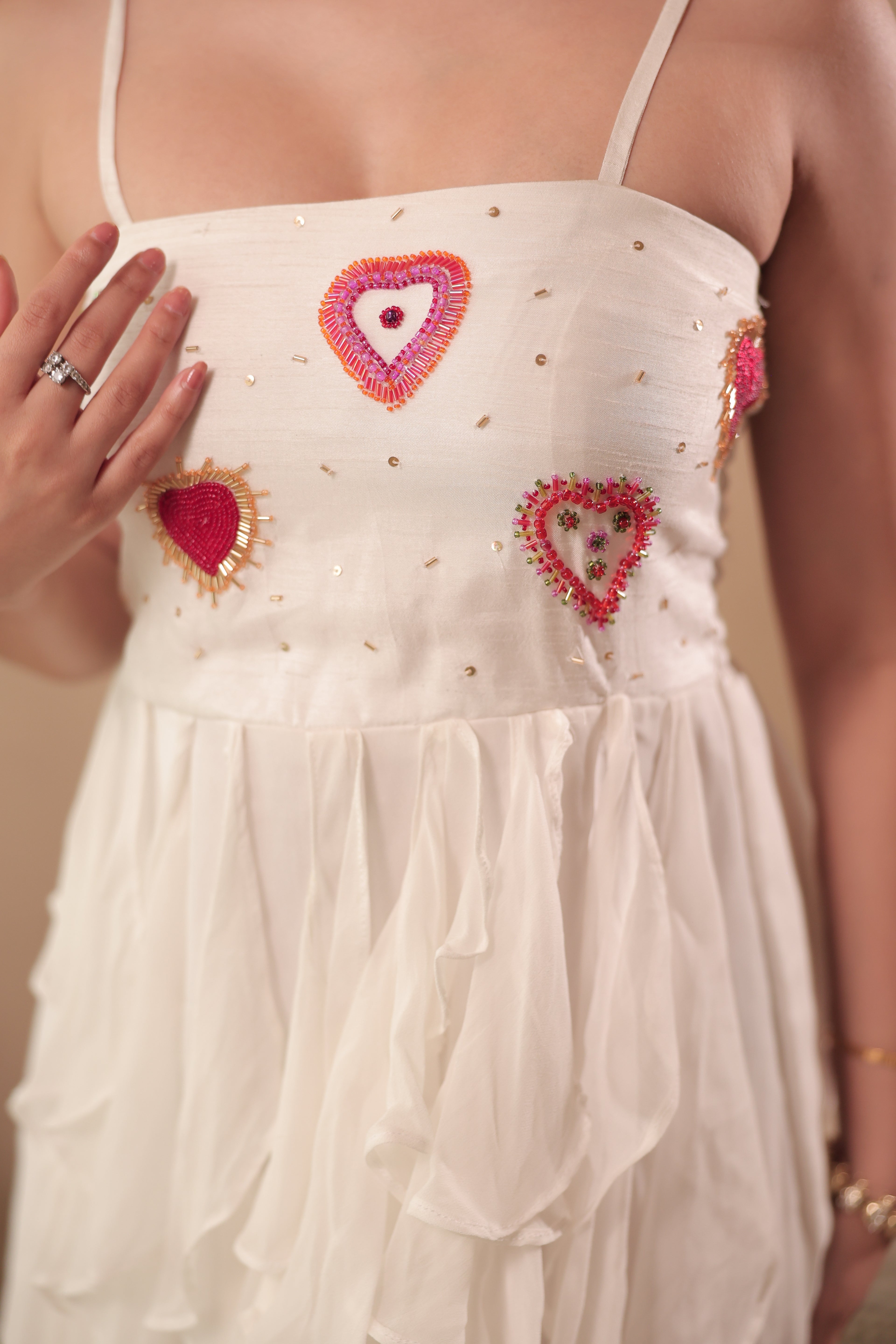 I Heart You Dress in Marshmallow White