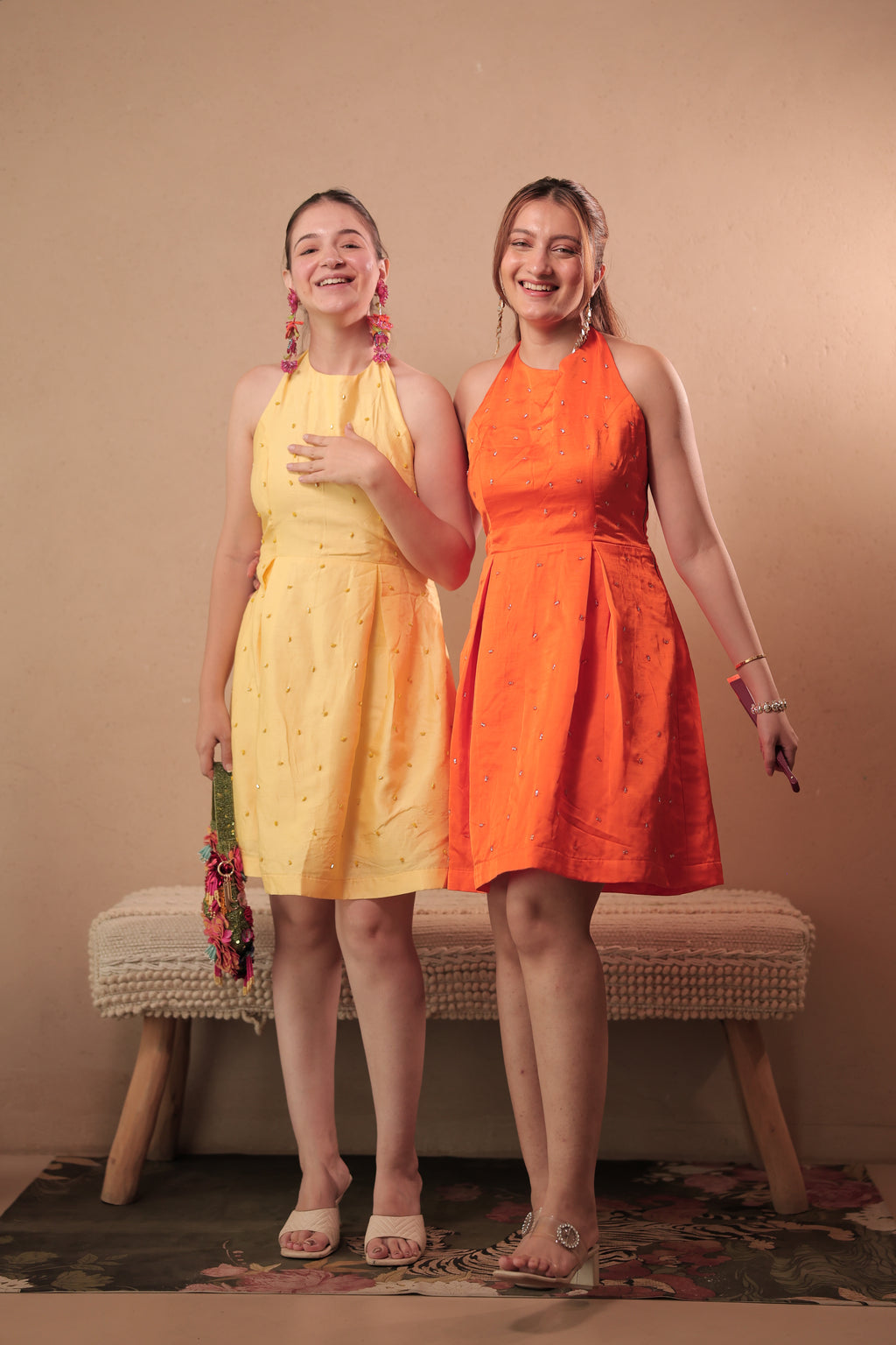 Sunset Halter Dress in Limoncello Yellow