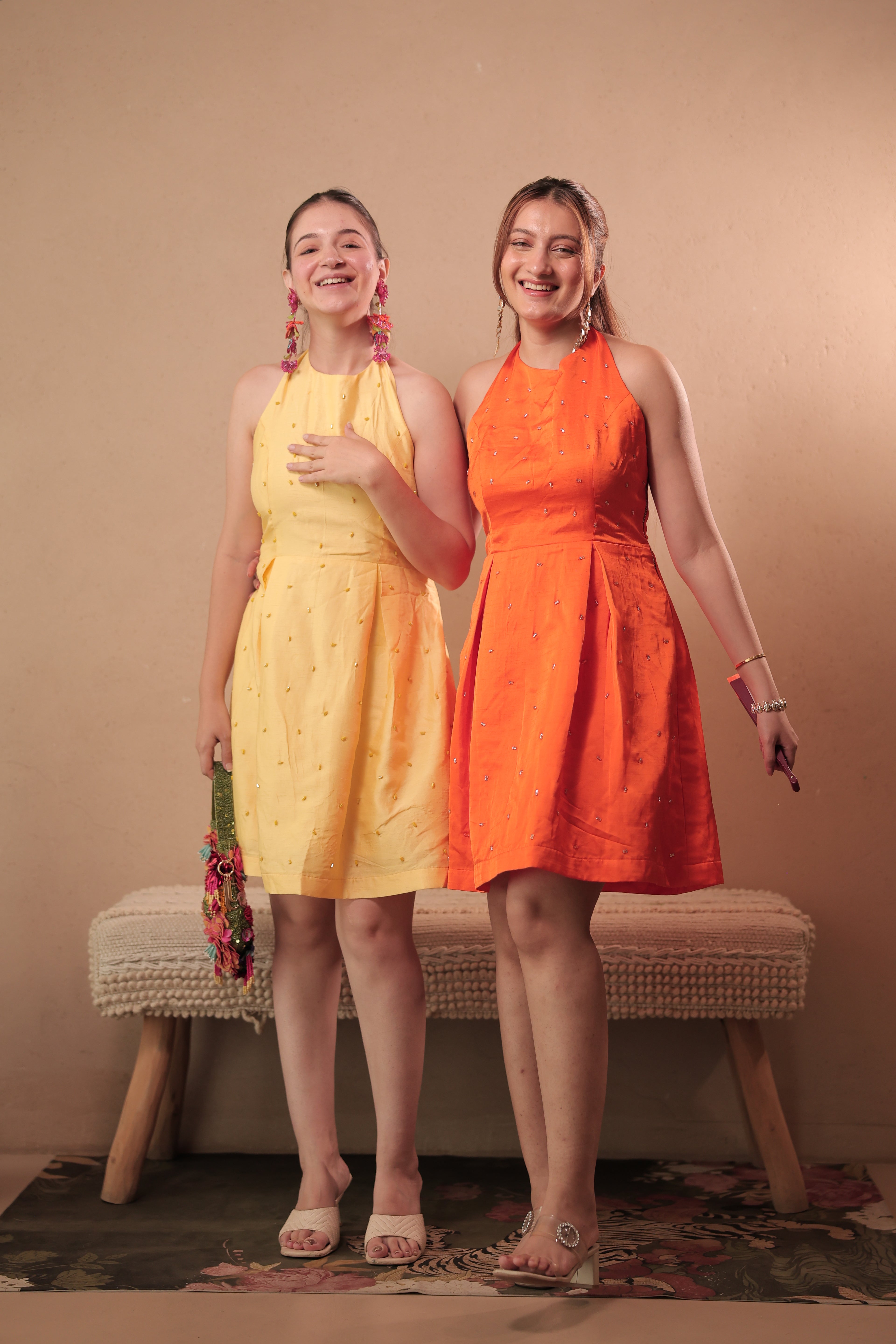 Sunset Halter Dress in Limoncello Yellow