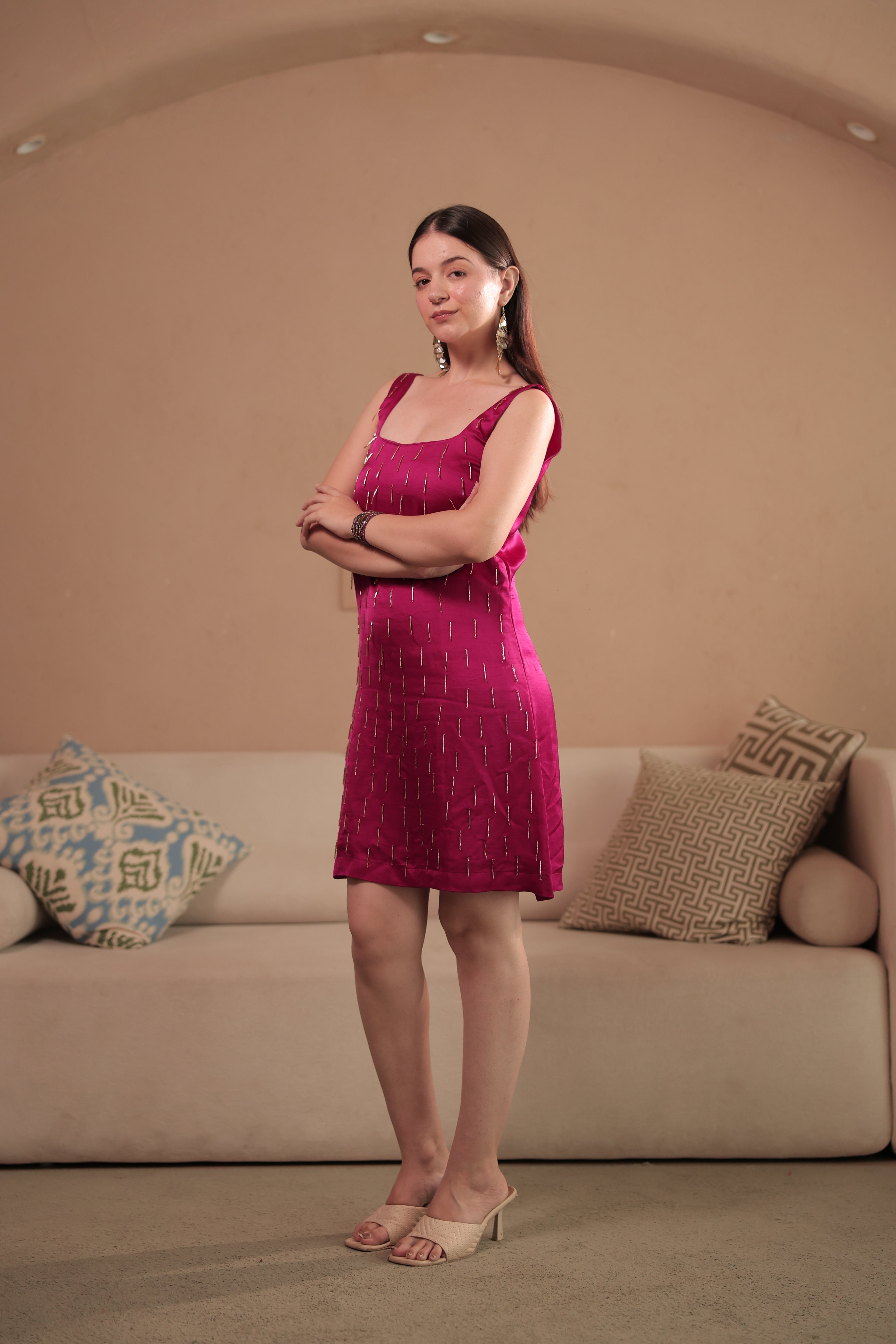 Dancing Light Dress in Barbie Pink