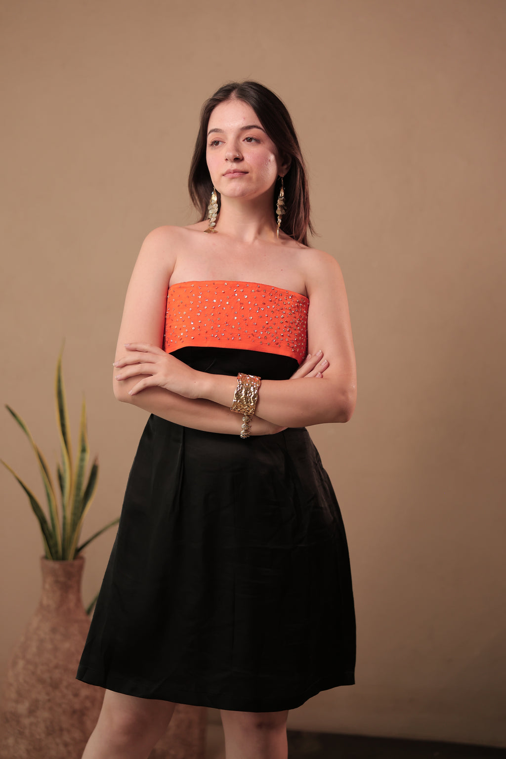 Confetti Crush Dress in After Dark Black