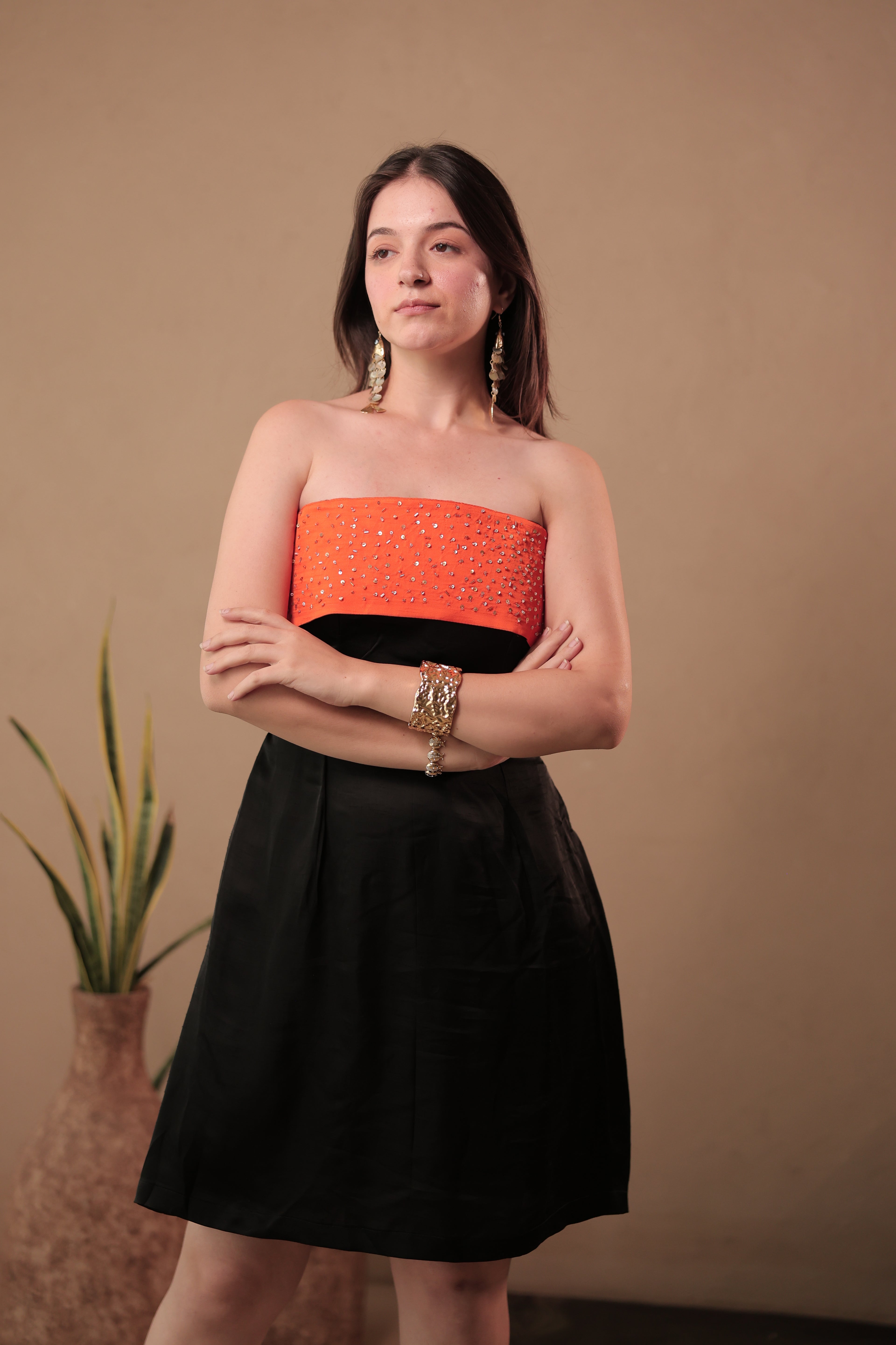 Confetti Crush Dress in After Dark Black