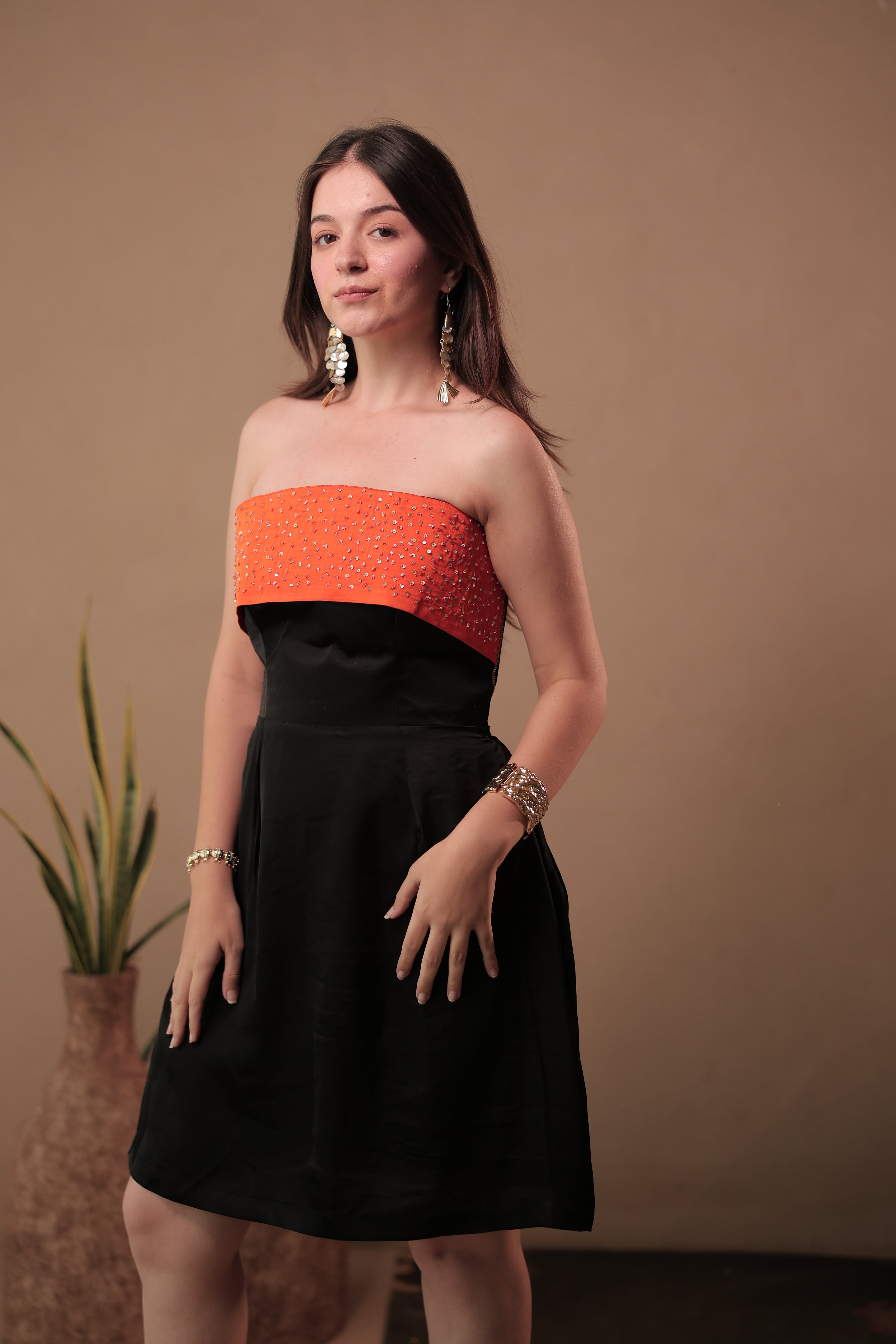 Confetti Crush Dress in After Dark Black
