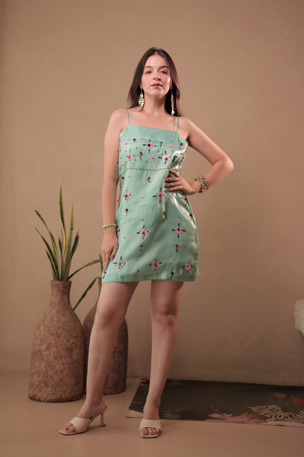 Misty Coast Dress in Forest Fairy Green