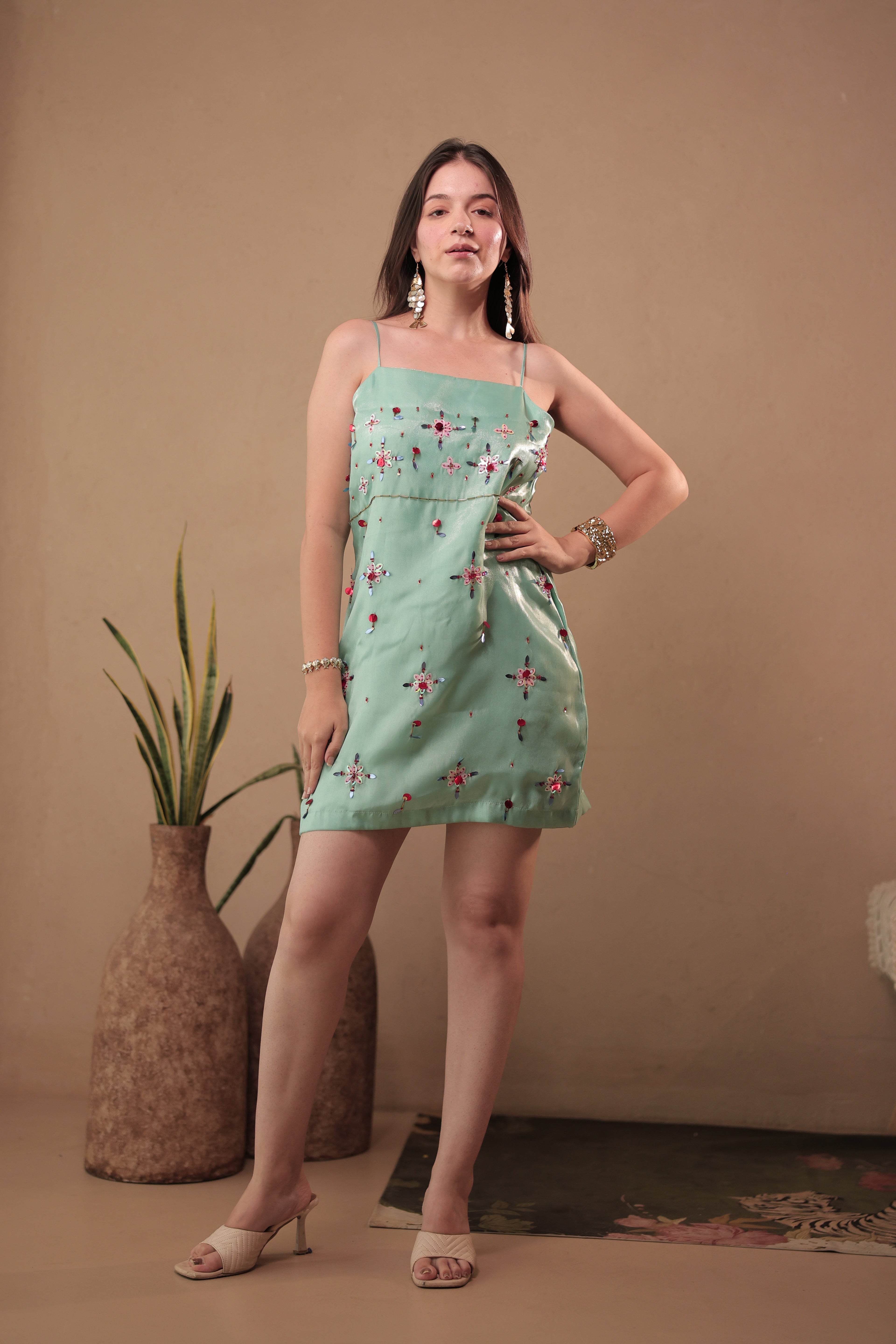 Misty Coast Dress in Forest Fairy Green