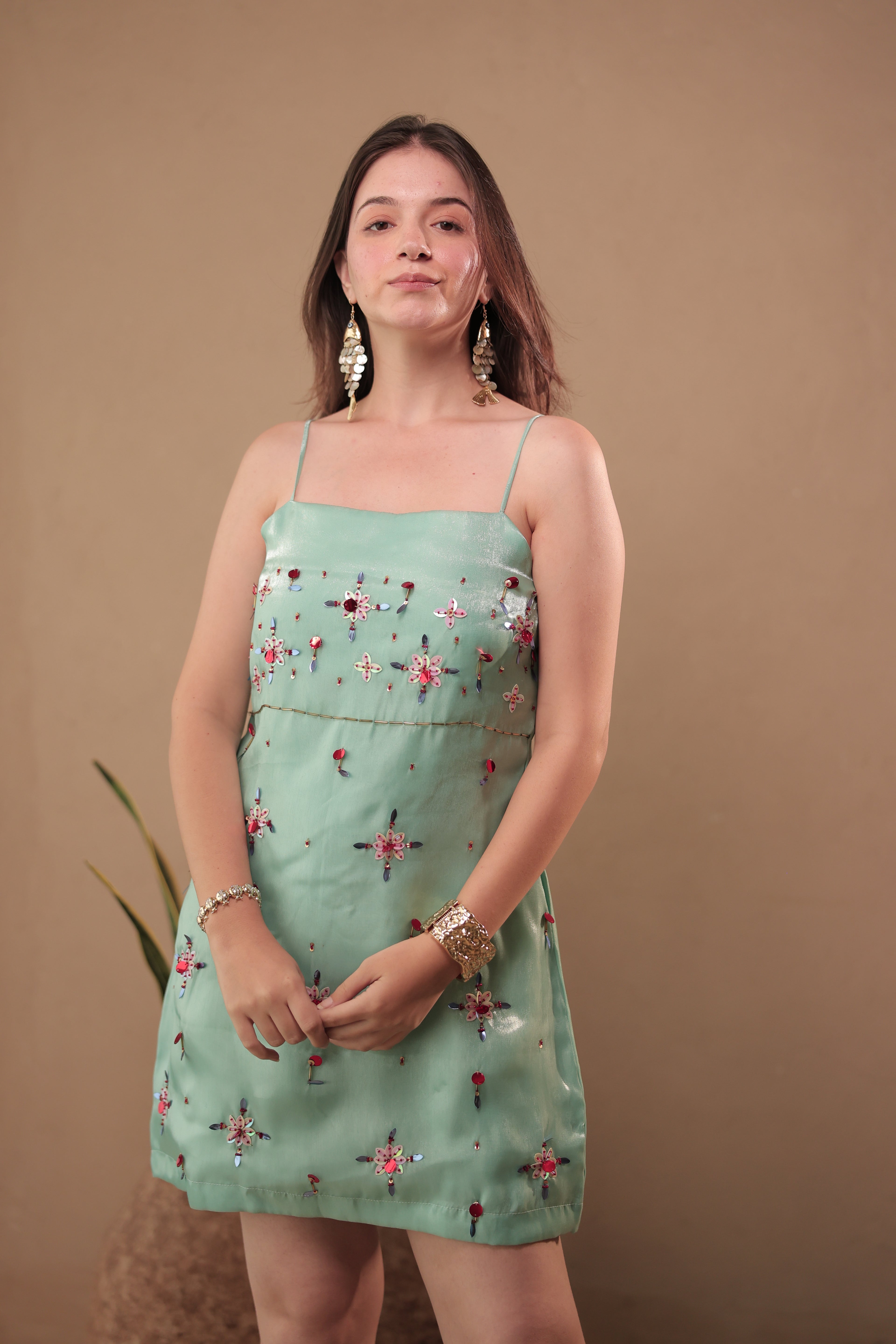 Misty Coast Dress in Forest Fairy Green