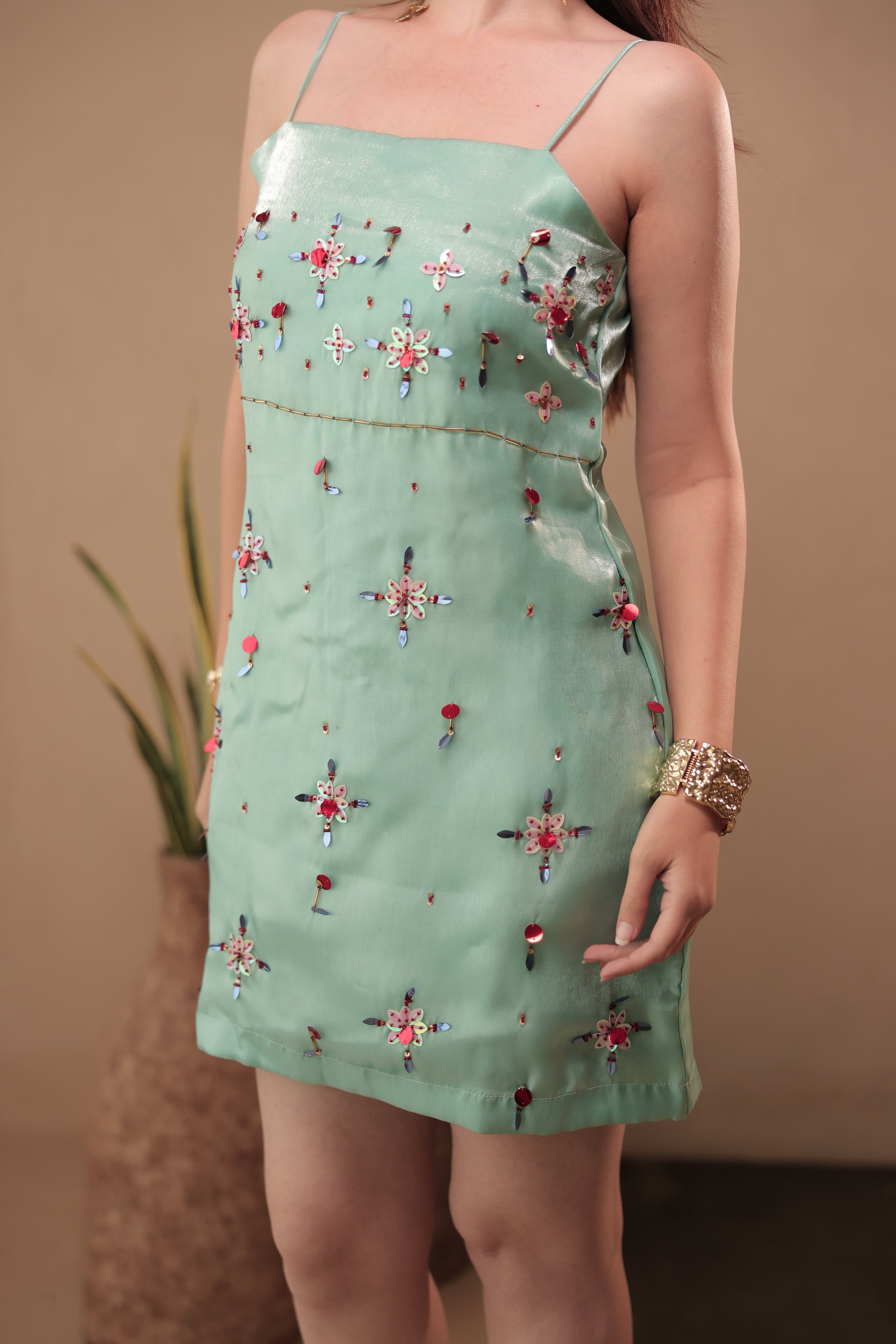 Misty Coast Dress in Forest Fairy Green