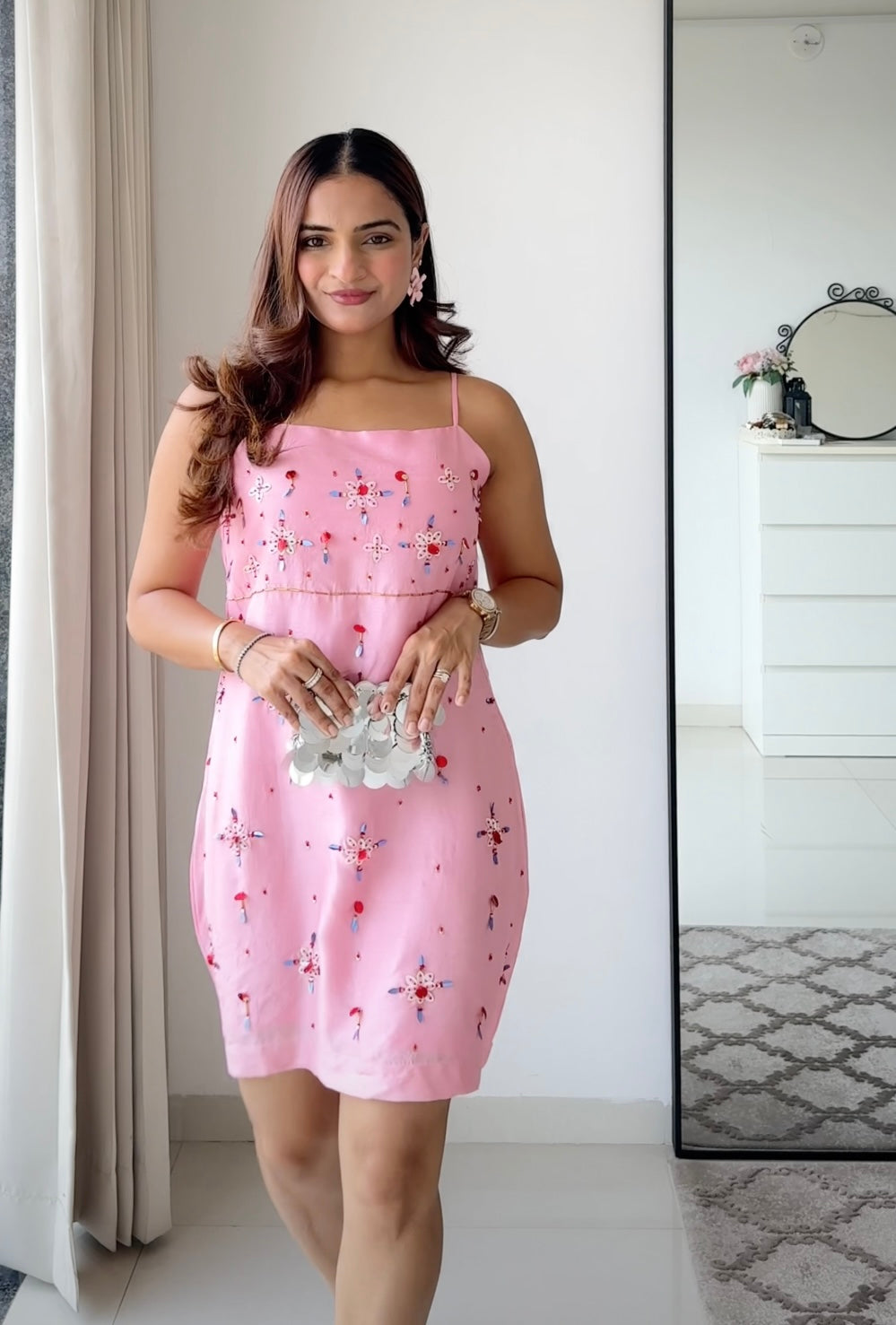 Misty Coast Dress in Bubblegum Pink